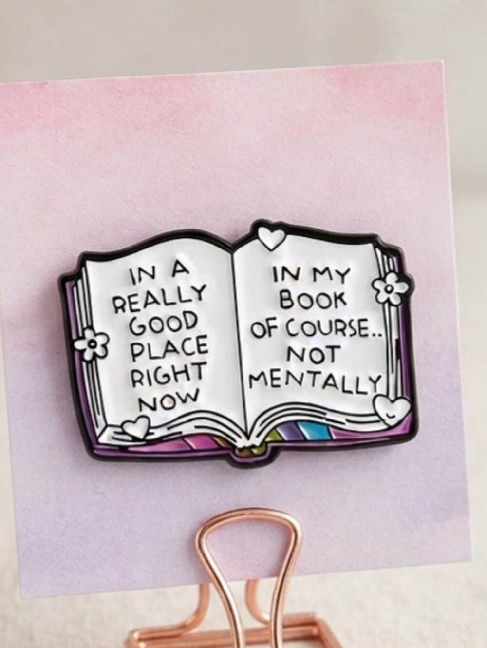 Funny Book Lover Enamel Pin for Witty Literary Avid Readers Introverted Bookworm